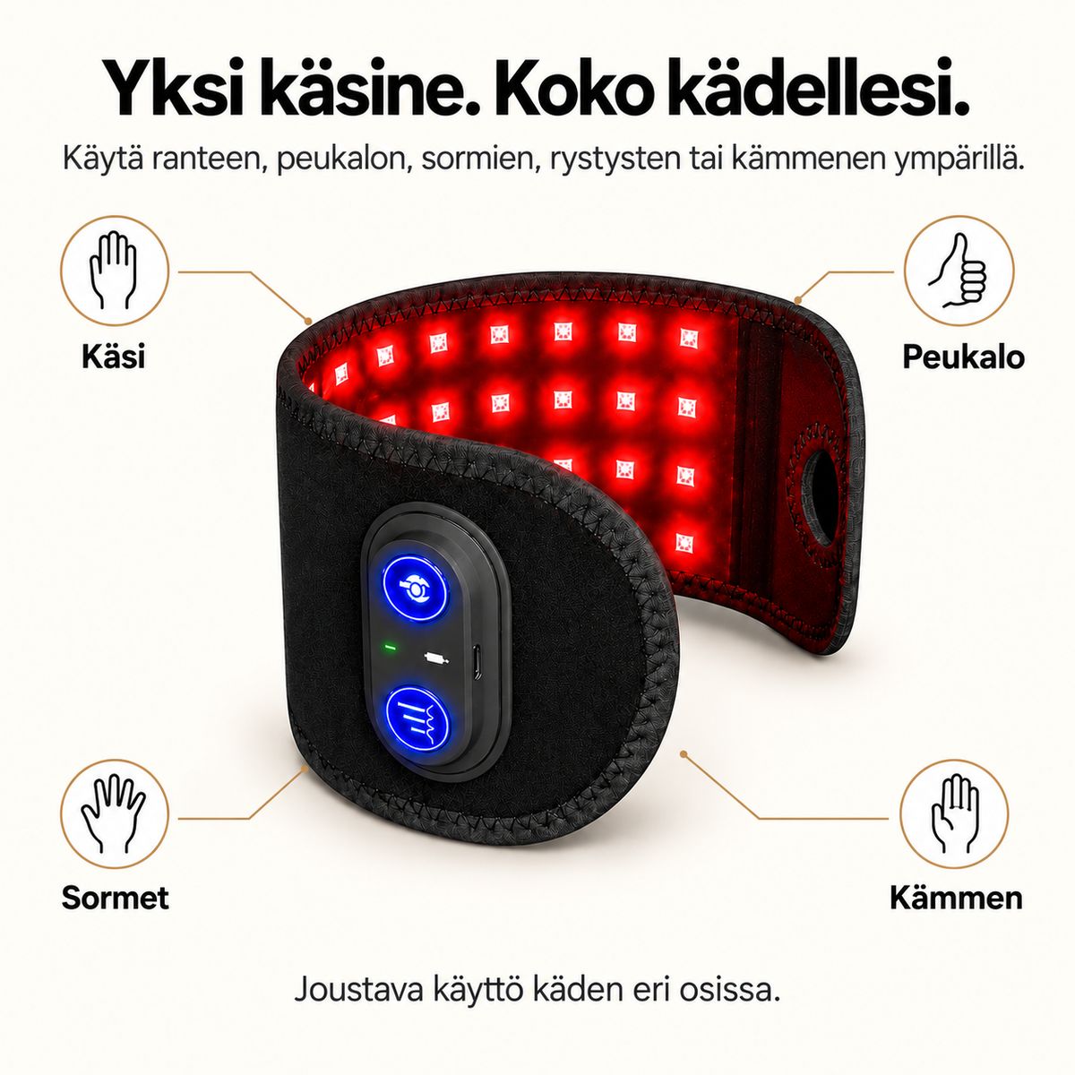 Lindra™ | Punavalo-omslag jäykille ja väsyneille käsille
