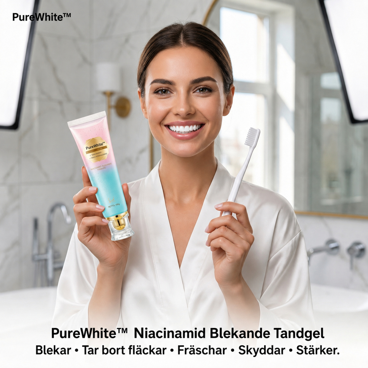 PureWhite™ | Valkaiseva hammastahna niasiiniamidilla – välitön vaikutus